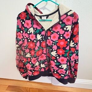 Hanna Andersson. Floral Hoodie /Sherpa Lining size 150. Age 12. Excellent cond.